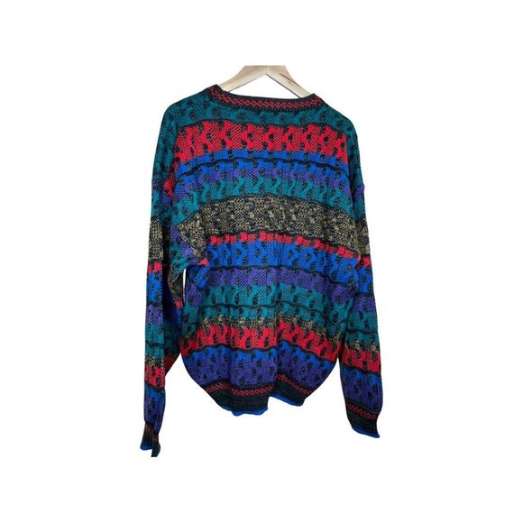 Multicolor Patterned Men's Sweater - Picture 5 of 12